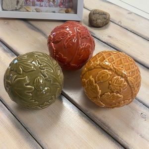 Decorative Glass Orbs / Glass Balls in Fall Colors
